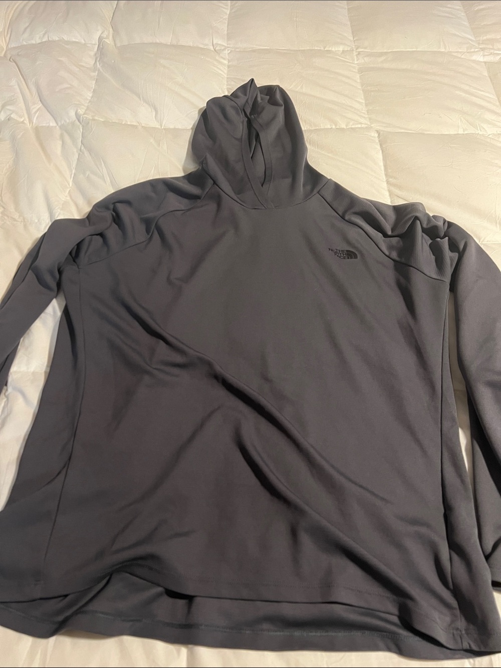 The North Face Long Sleeve Hooded Tee in Dark Gray